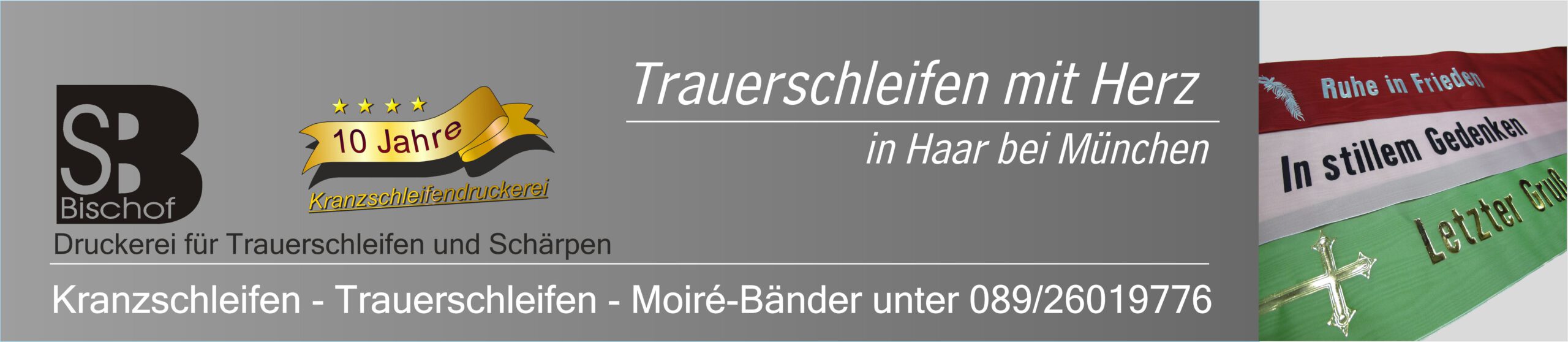 Druckerei für Trauerschleifen und Schärpen